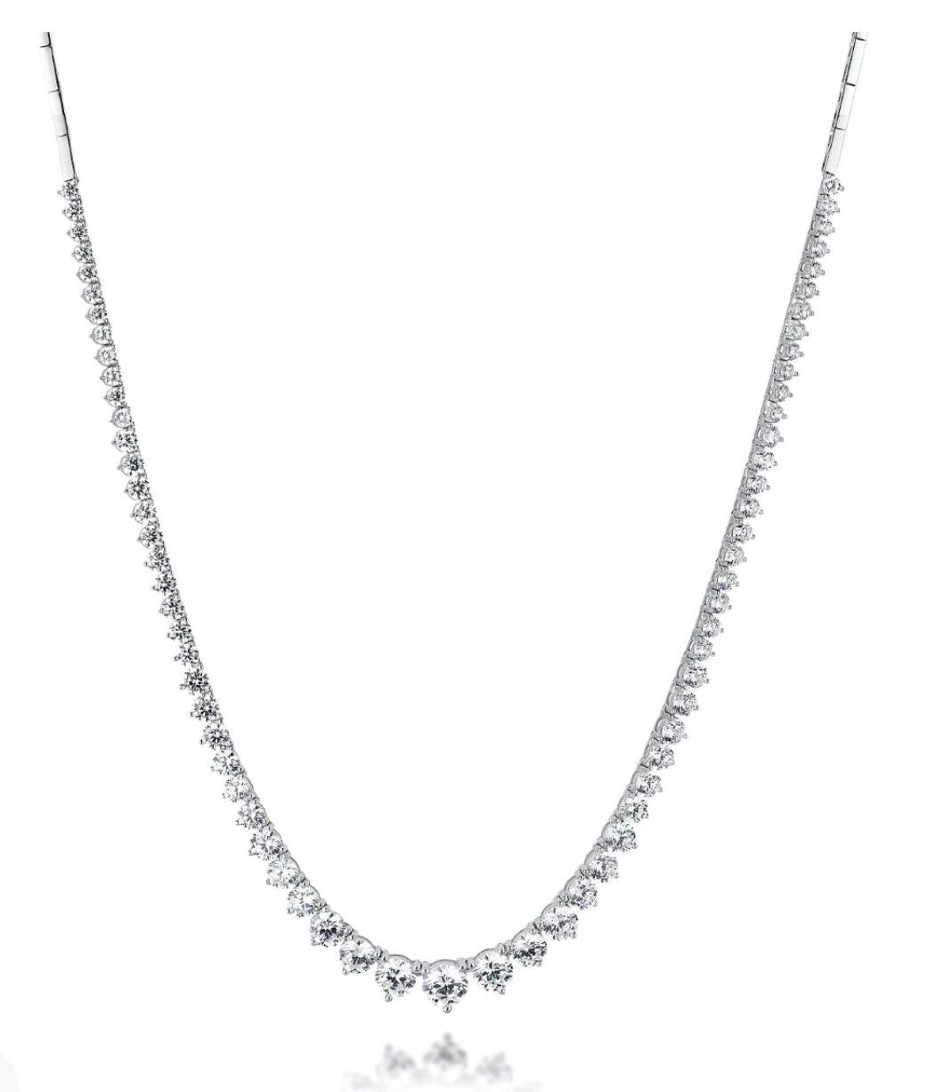 half tennis necklace