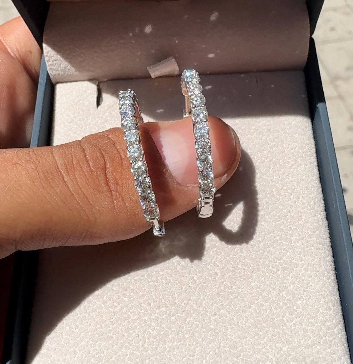 full pavé hoops earrings