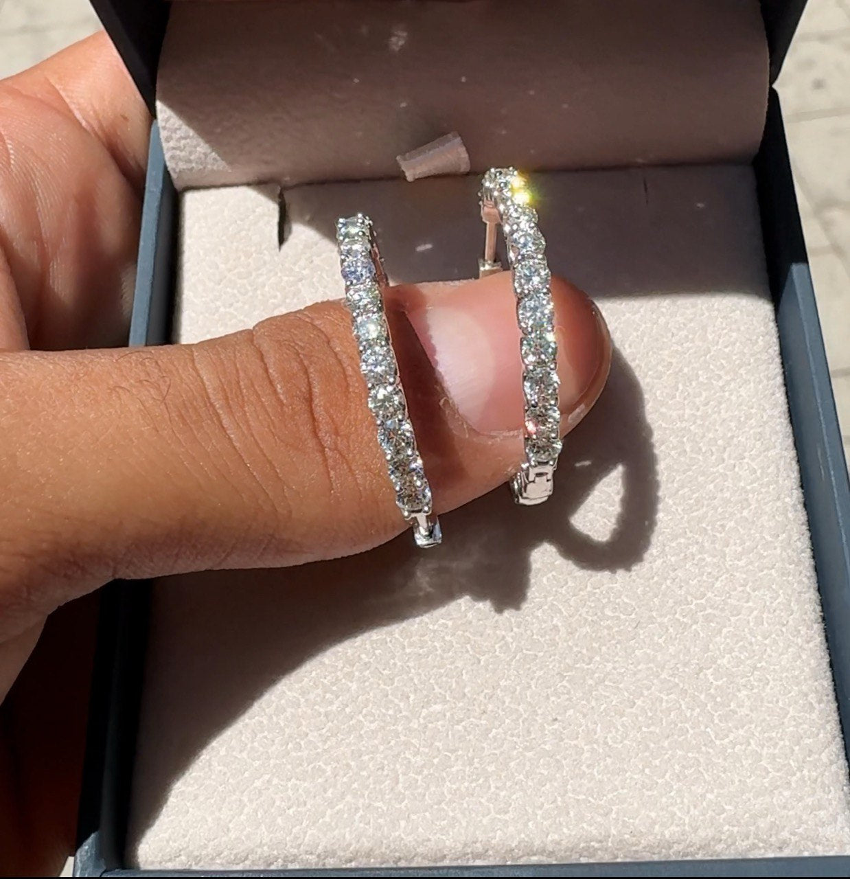 full pavé hoops earrings